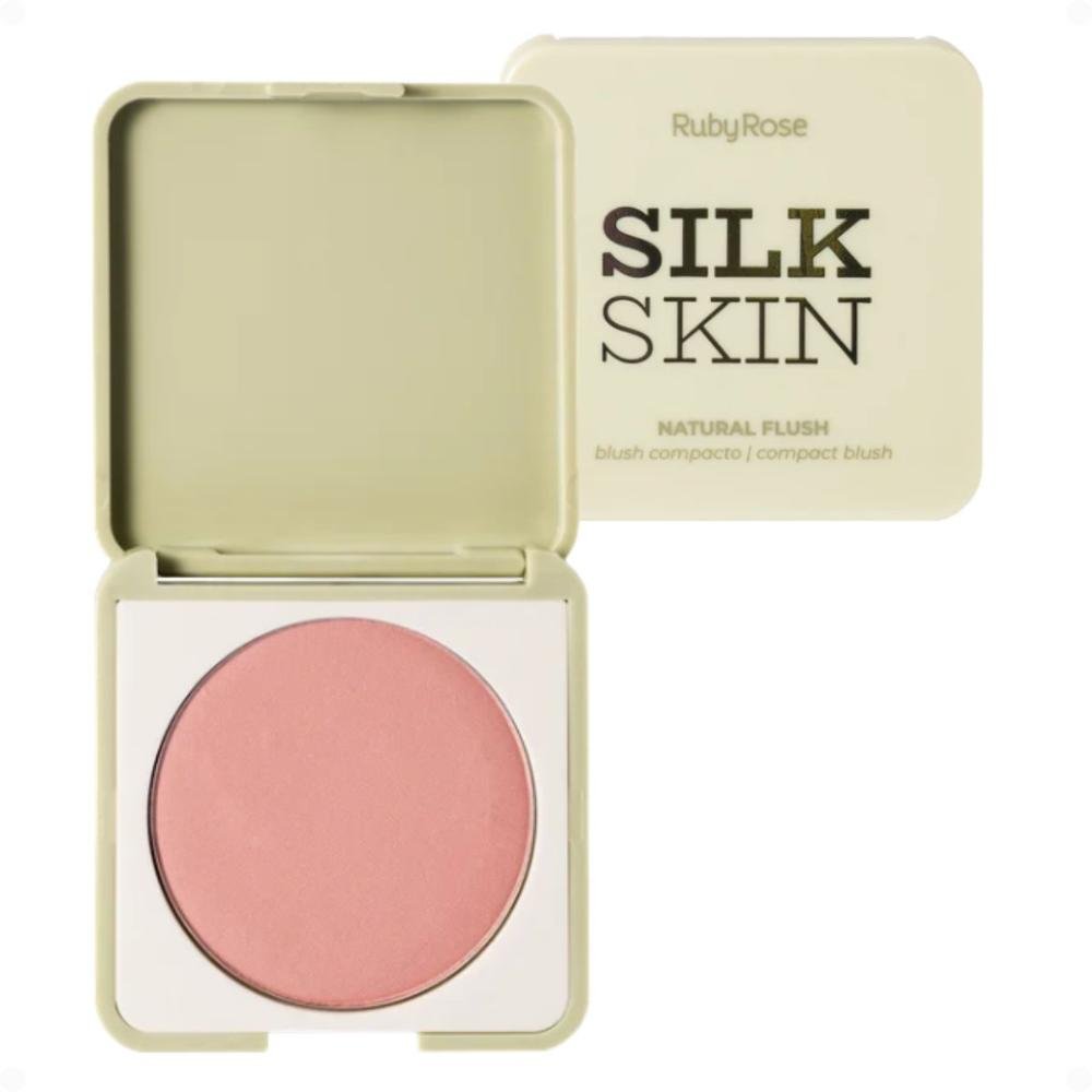 Blush Compacto Ruby Rose Silk Skin Natural Flush Dusty Rose Hb-t1001-5