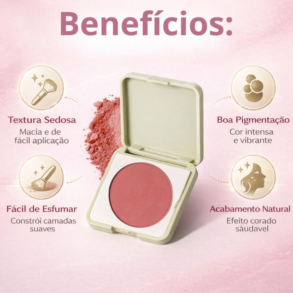 Blush Compacto Ruby Rose Silk Skin Natural Flush Grape Veil Hb-t1001-6 Grape Veil 2