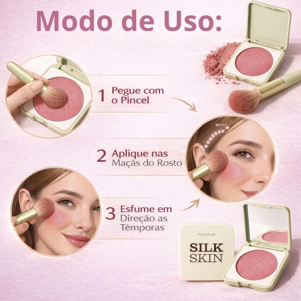 Blush Compacto Ruby Rose Silk Skin Natural Flush Grape Veil Hb-t1001-6 Grape Veil 6