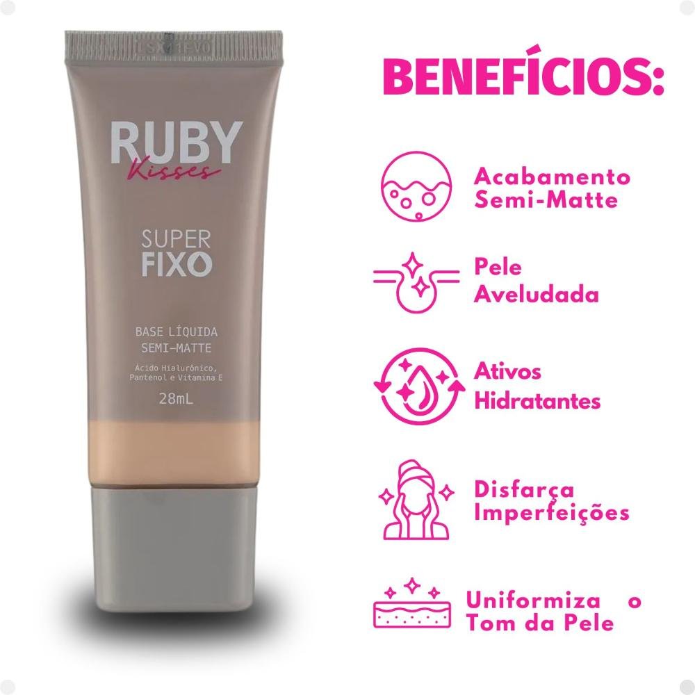 Base Líquida Ruby Kisses Super Fixo Semi-Matte cor 105 28ml Cor 105 5