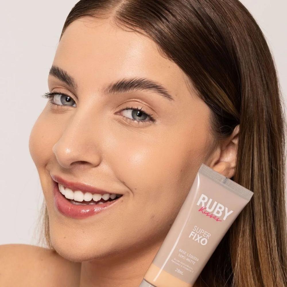Base Líquida Ruby Kisses Super Fixo Semi-Matte cor 105 28ml