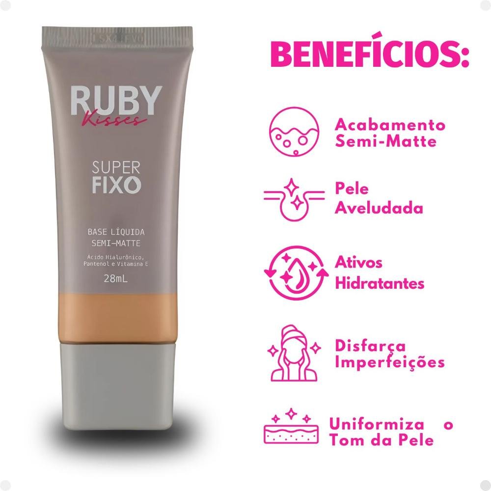 Base Líquida Ruby Kisses Super Fixo Semi-Matte cor 230 28ml Cor 230 2