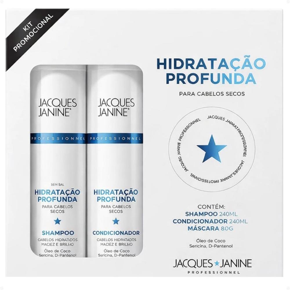 Kit Jacques Janine Hidrataçâo Profunda: Shampoo, Condicionador e Máscara Capilar 80g ÚNICO 3