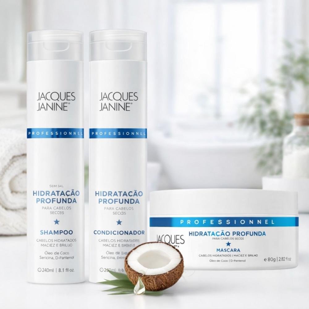 Kit Jacques Janine Hidrataçâo Profunda: Shampoo, Condicionador e Máscara Capilar 80g ÚNICO 5