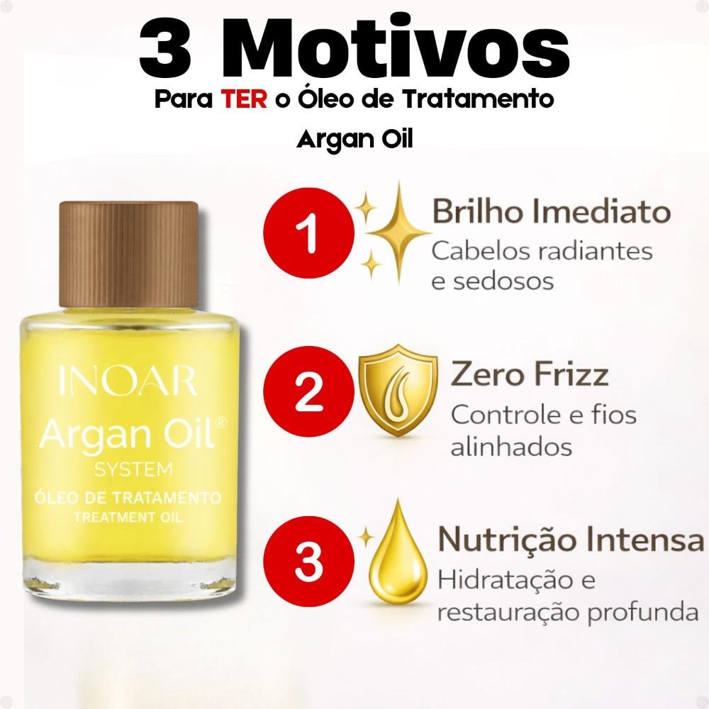 Kit Inoar Argan Oil: 12 Óleo De Tratamento 7ml ÚNICO 6