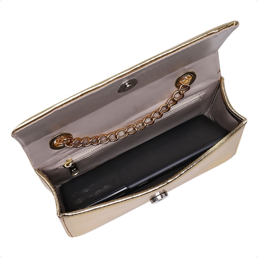 Bolsa Clutch Pequena Western Country Alça Corrente Dourado CM SHOES Festa Peão Rodeio Dourado 3