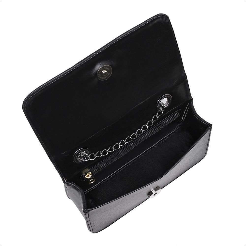 Bolsa Clutch Feminina Pequena Festa Western Country Preta Alça Corrente CM SHOES Preto 3