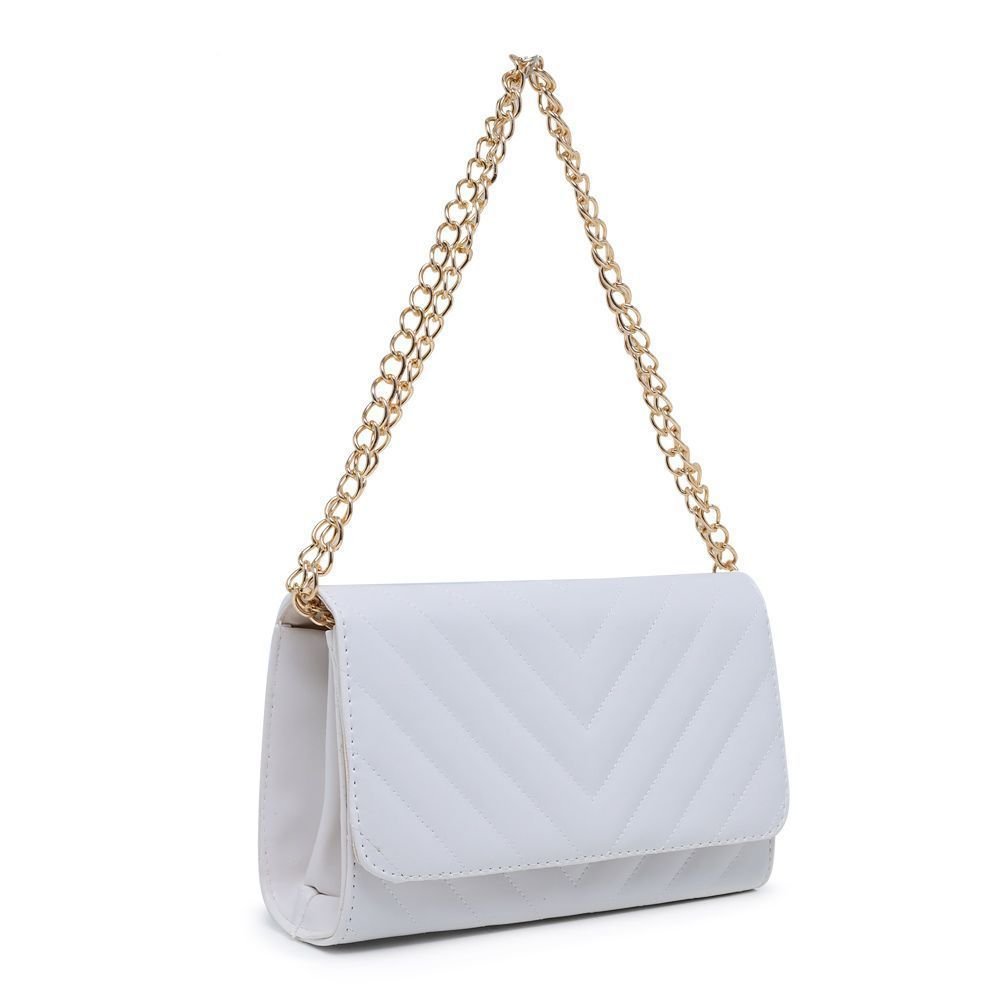 Bolsa Feminina Branca Clutch Pequena De Mão Alça Corrente CM SHOES Madrinha Festa Balada Branco 2