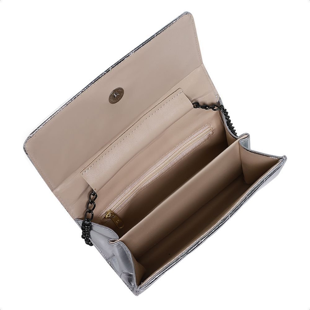 Bolsa Feminina Branca Clutch Pequena De Mão Alça Corrente CM SHOES Madrinha Festa Balada Branco 4