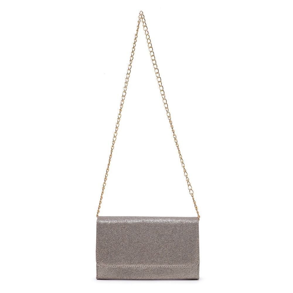 Bolsa Clutch Brilho Glitter Dourado Pequena Alça Corrente CM SHOES Festa Balada Madrinha Dourado 3