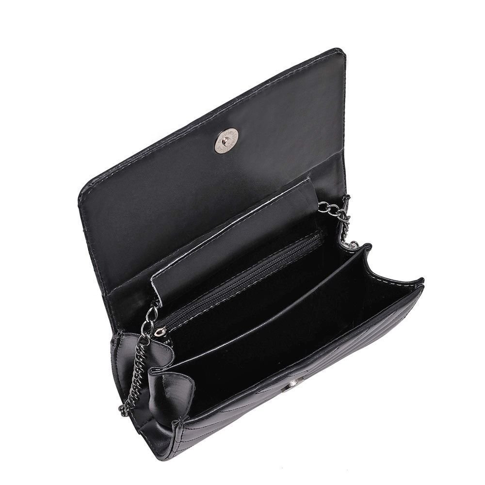 Bolsa Clutch Brilho Glitter Dourado Pequena Alça Corrente CM SHOES Festa Balada Madrinha Dourado 4