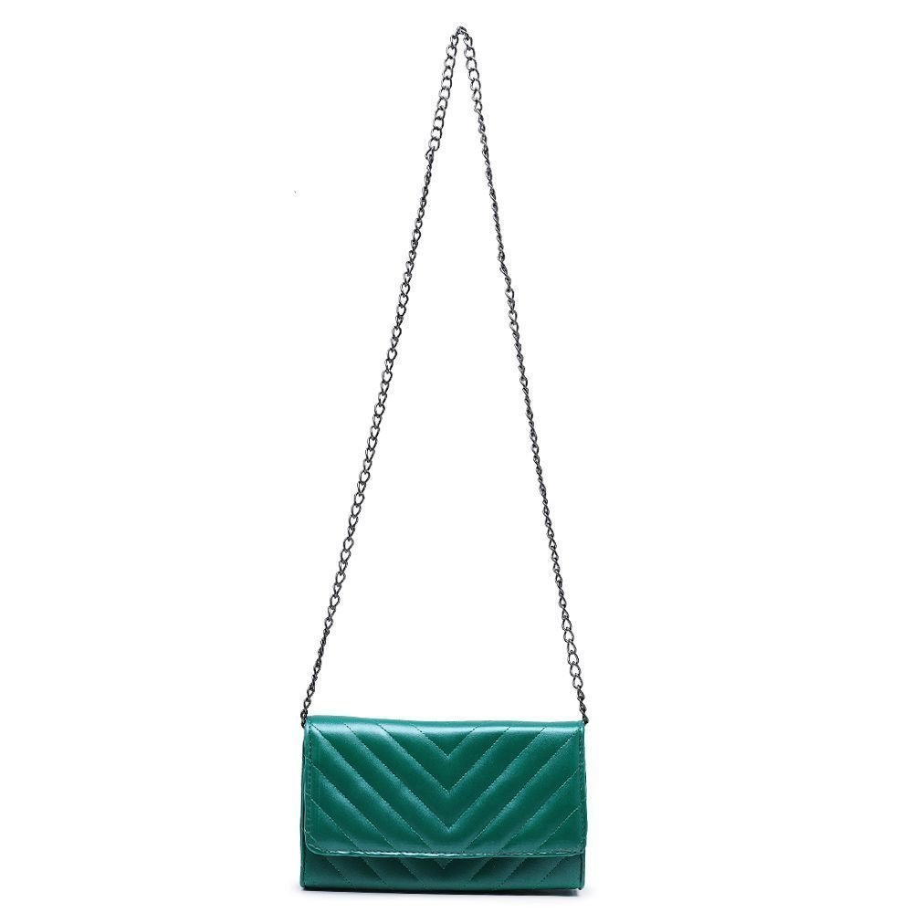 Clutch Verde Metalizado Alça Corrente Grafite De Mão Pequena CM SHOES Bolsas De Festa Balada Verde 3