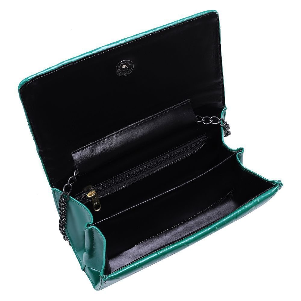 Clutch Verde Metalizado Alça Corrente Grafite De Mão Pequena CM SHOES Bolsas De Festa Balada Verde 4