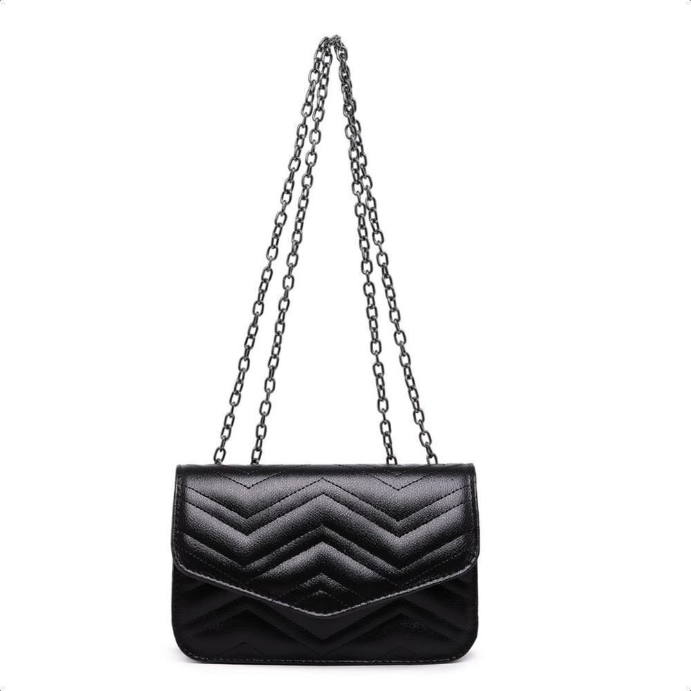 Bolsa Feminina Pequena Preta Clutch Alça Corrente Bordada CM SHOES Festa Balada Casamento Festival Moda Preto 2