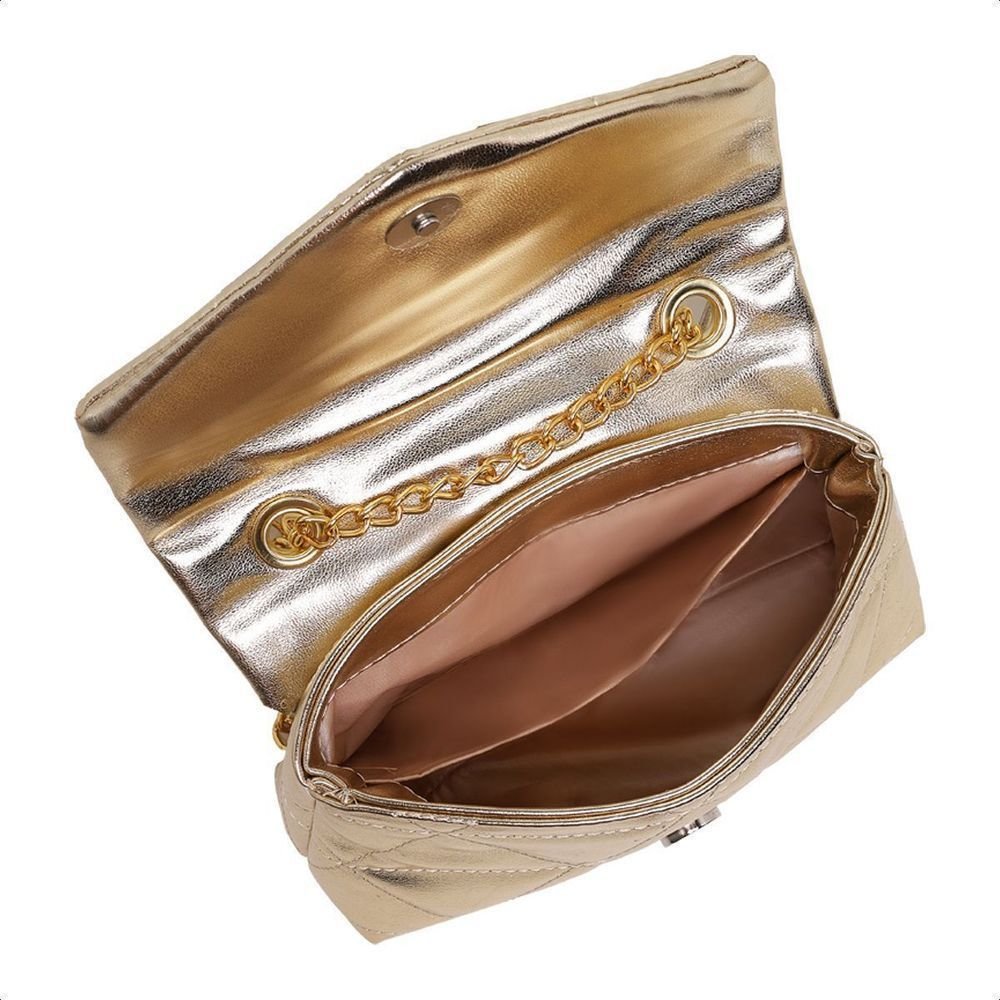 Bolsa Feminina Pequena Clutch Dourada Alça Corrente CM SHOES Bordada Moda Festa Casamento Madrinha Balada Festival Dourado 3