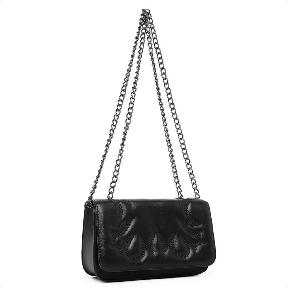 Kit Bolsa Feminina Elegante Clutch Country Preta Pequena E Carteira Moda Festa Peão Rodeio Preto 2