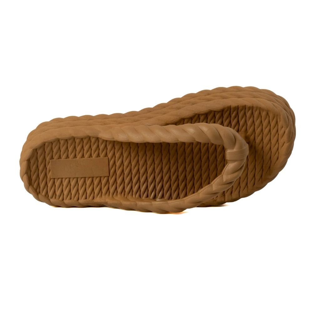 Chinelo Marrom Nuvem Plataforma Trançado Corda De Dedo Moda Casual Premium Marrom 2