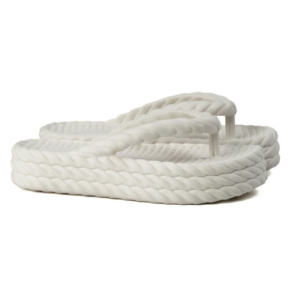 Chinelo Nuvem Plataforma Trançada De Dedo Branca Moda Casual Premium Confortável Praia