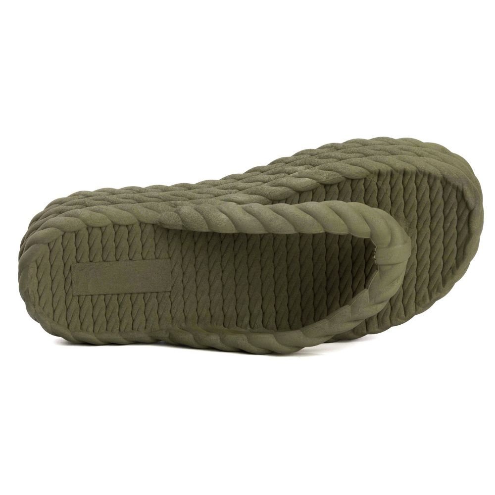 Chinelo Nuvem Feminino Plataforma Trançado Corda De Dedo Moda Casual Premium Verde Militar Verde 2