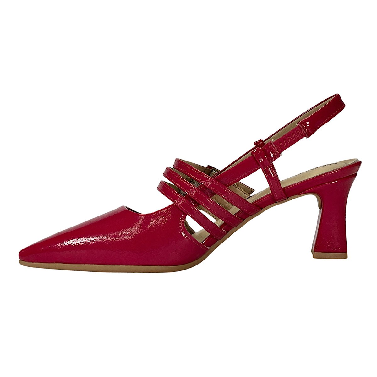 Sapato Piccadilly Slingback Irene Salto Alto 764008 Hibisco Vermelho 3