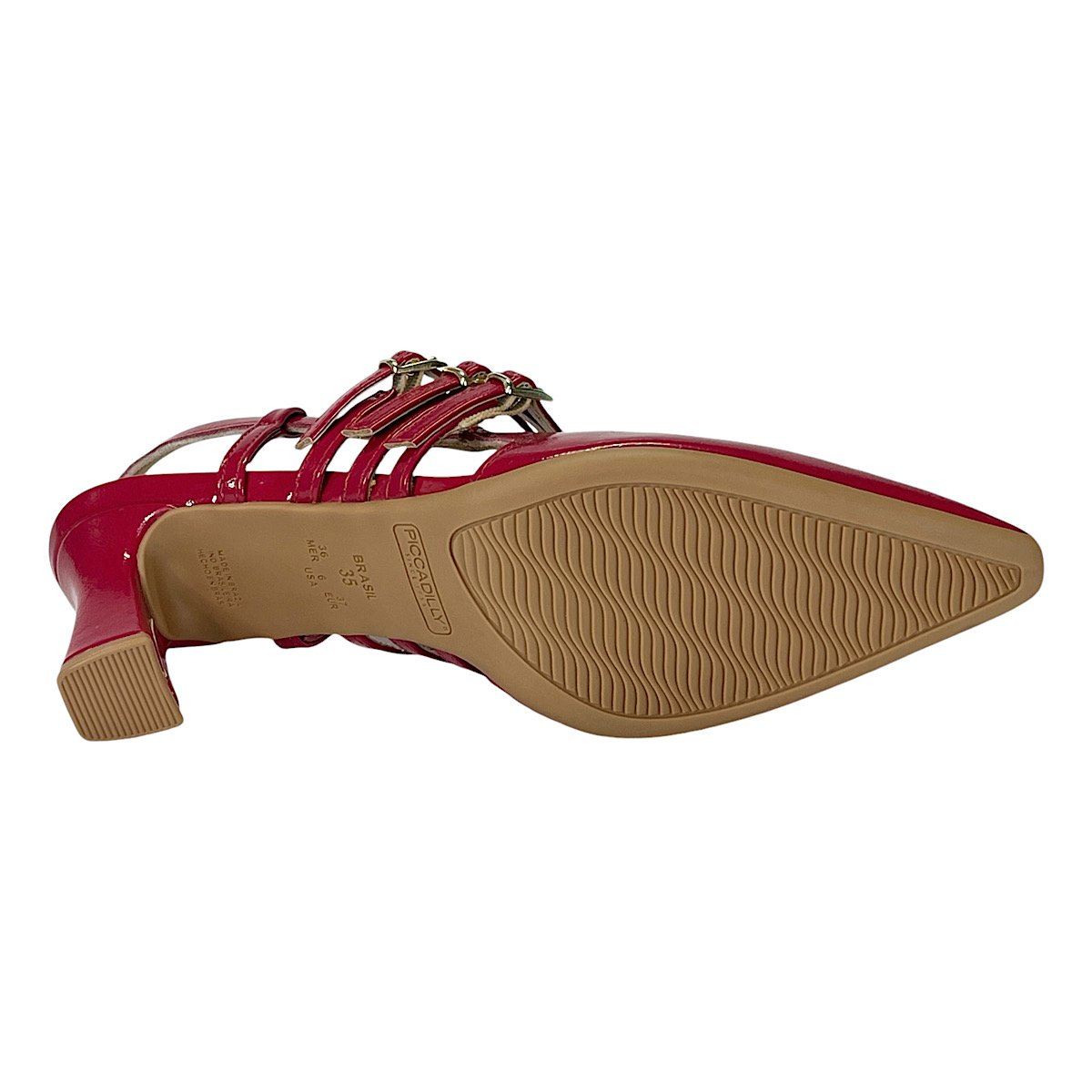 Sapato Piccadilly Slingback Irene Salto Alto 764008 Hibisco Vermelho 6