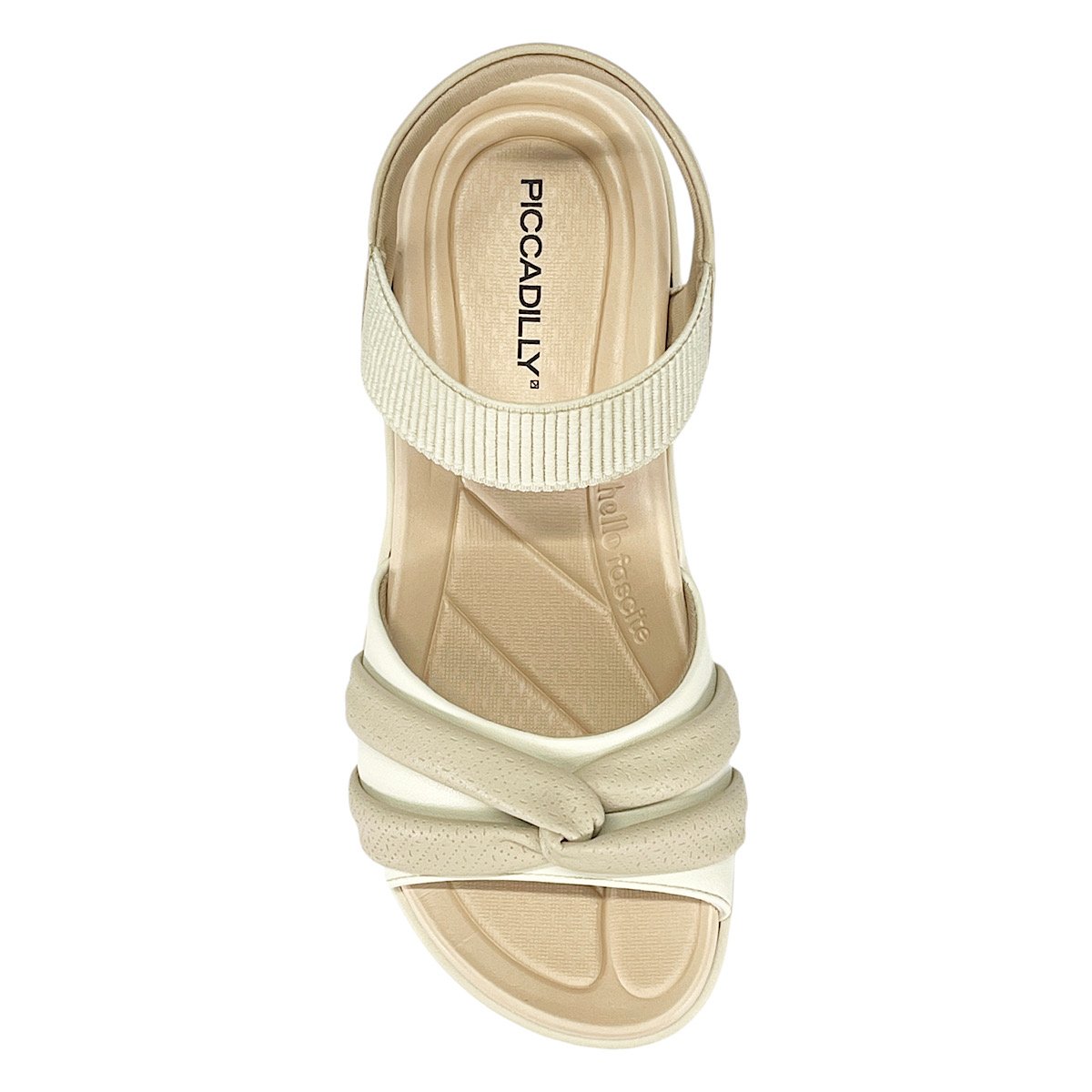 Sandália Piccadilly Anabela 239024 Marfim/Off White Bege 4