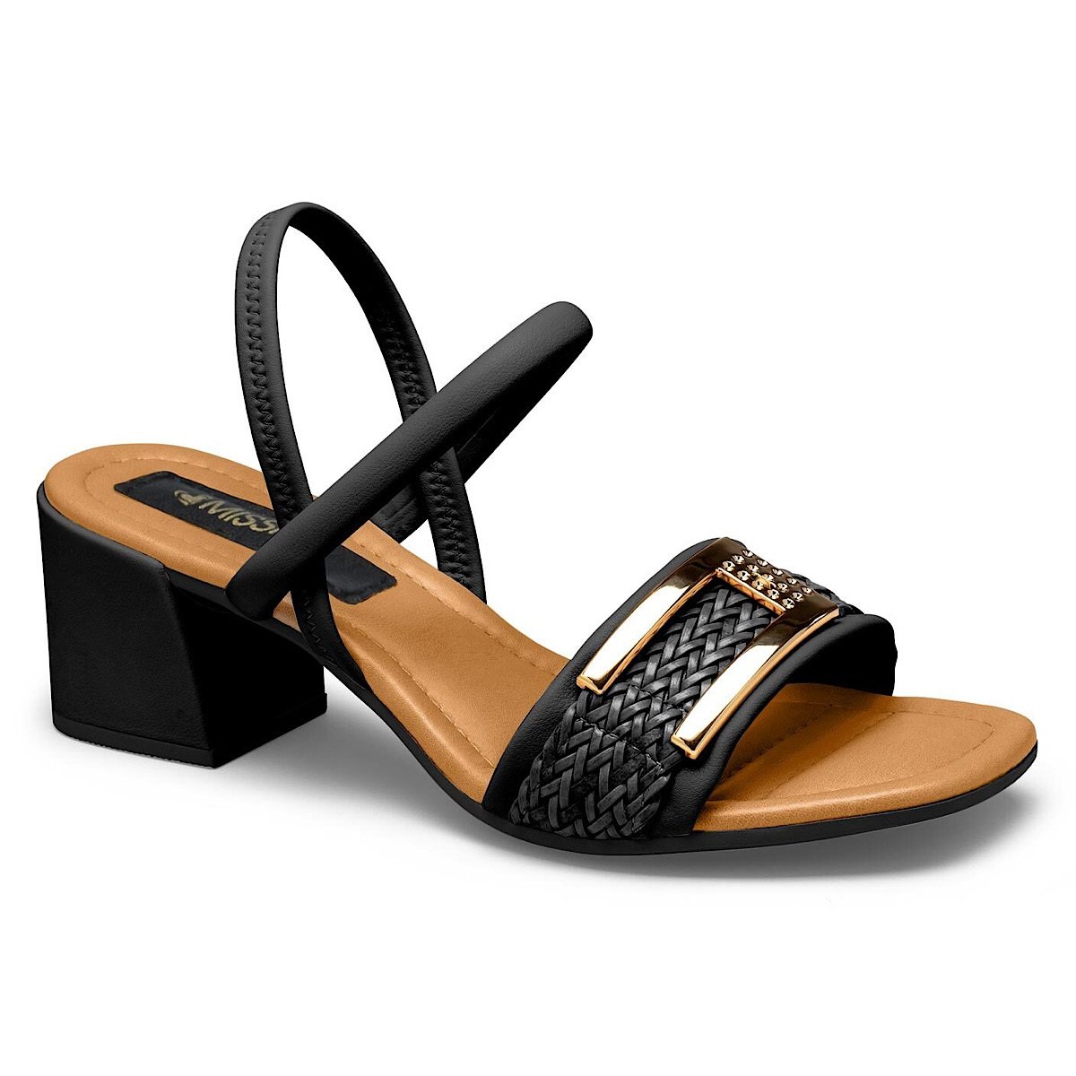 Sandália Mississipi Salto Bloco MB832 Preto Preto 1