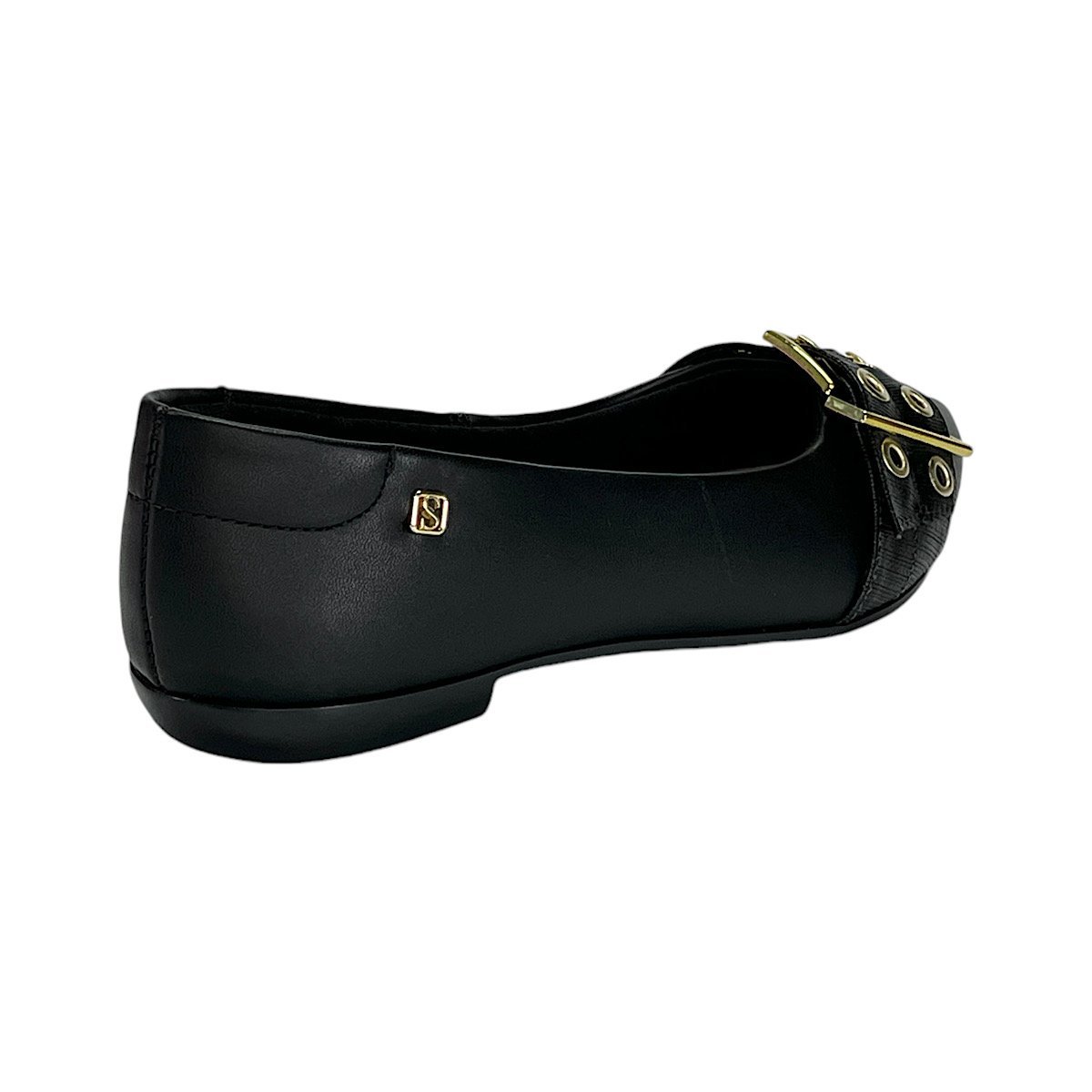 Sapatilha Santinelli Bico Fino Fivela 1266-758 Preto Preto 5