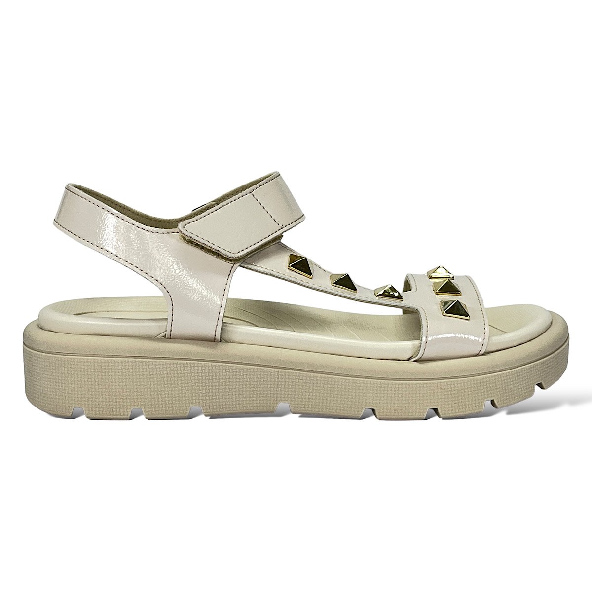 Sandália Piccadilly Papete Verniz Gabriela 486004 Off White Branco 2