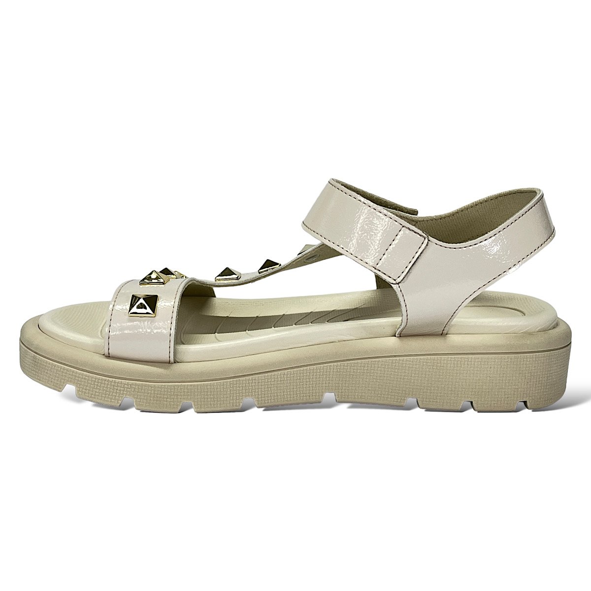 Sandália Piccadilly Papete Verniz Gabriela 486004 Off White Branco 3