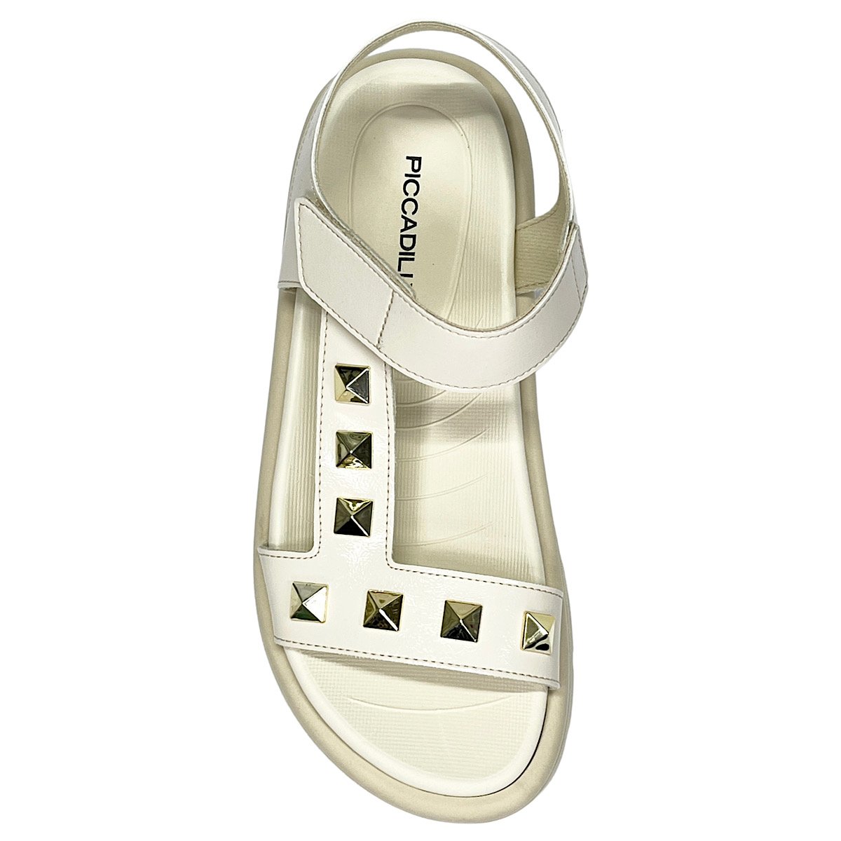 Sandália Piccadilly Papete Verniz Gabriela 486004 Off White Branco 4