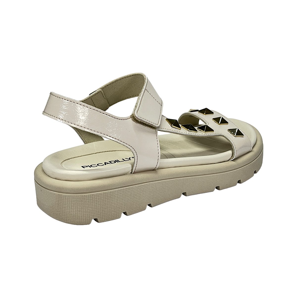 Sandália Piccadilly Papete Verniz Gabriela 486004 Off White Branco 5