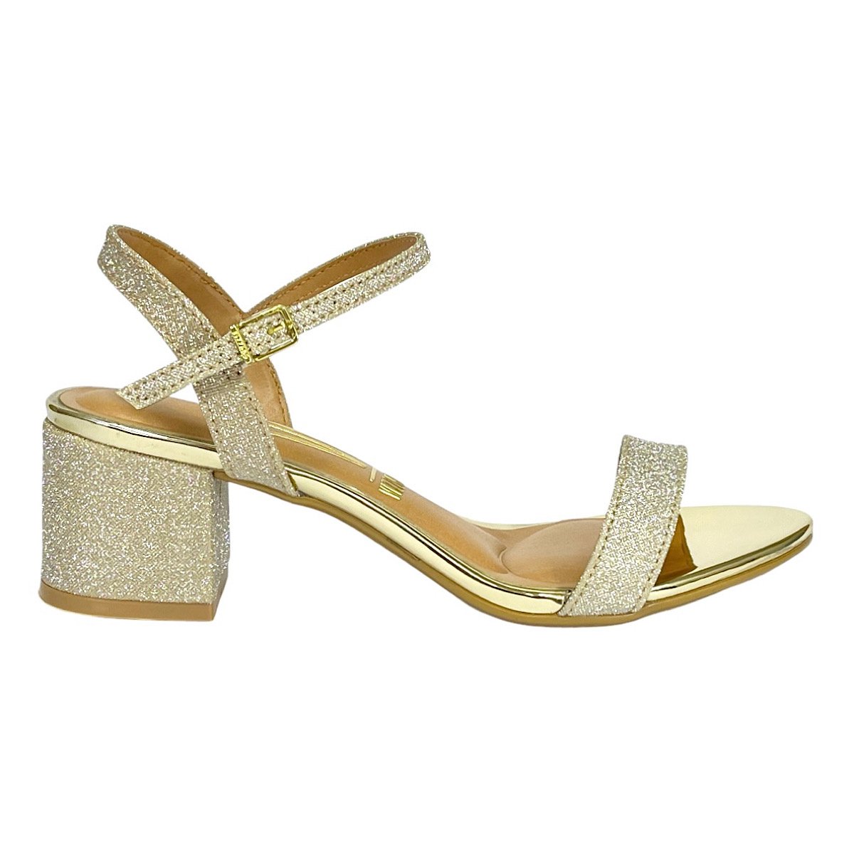 Sandália Vizzano Salto Bloco Glitter 6291.900 Dourado Dourado 2