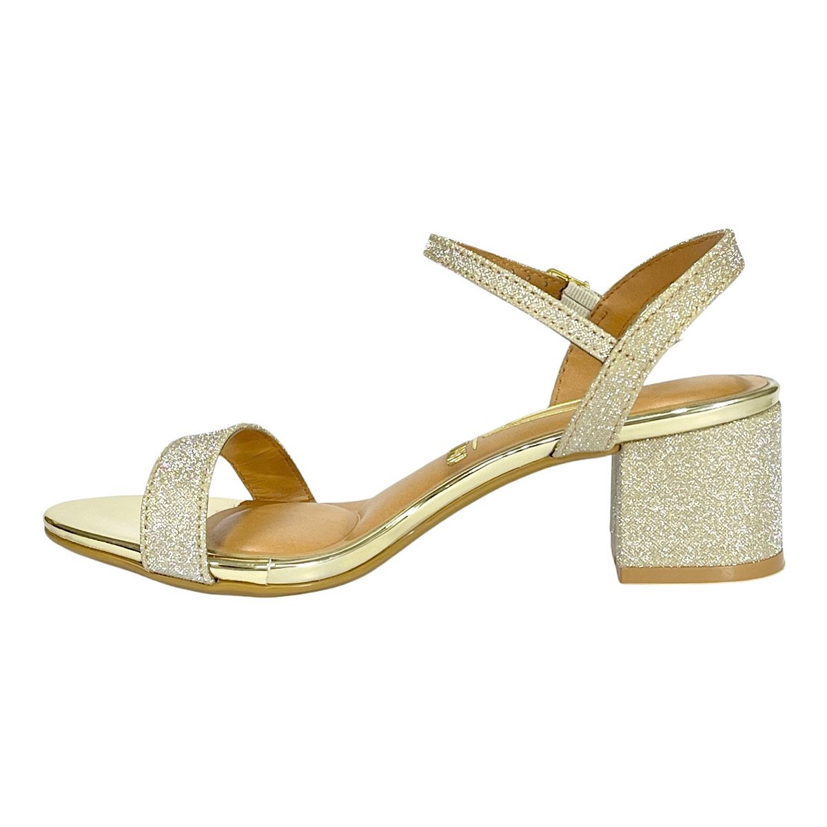 Sandália Vizzano Salto Bloco Glitter 6291.900 Dourado Dourado 3
