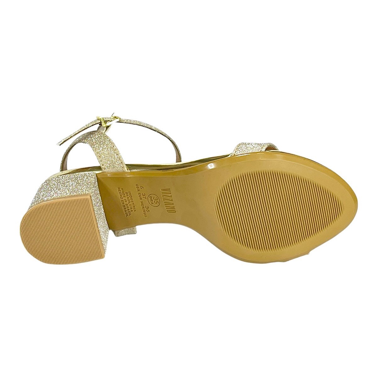 Sandália Vizzano Salto Bloco Glitter 6291.900 Dourado Dourado 6