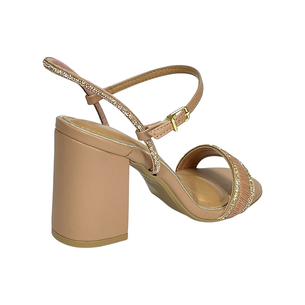 Sandália Vizzano Strass Salto Bloco 6409.218 Nude Bege 5