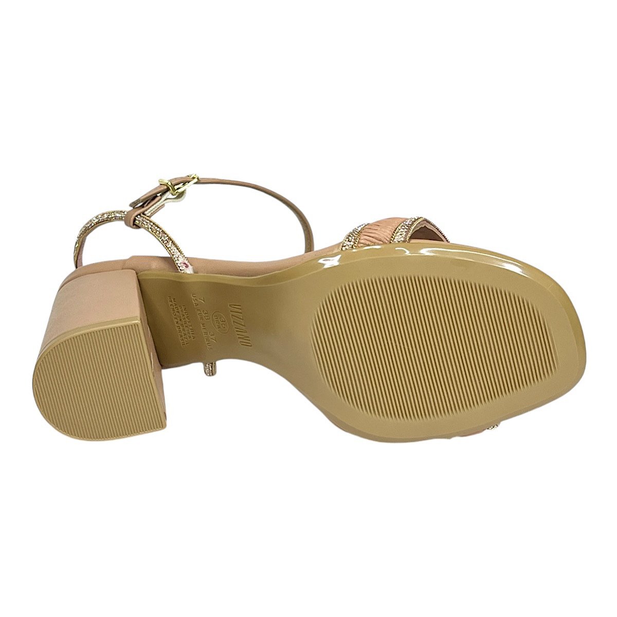 Sandália Vizzano Strass Salto Bloco 6409.218 Nude Bege 6
