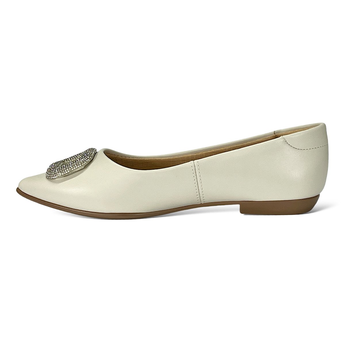 Sapatilha Santinelli Stass Bico Fino 1266-701 Off White Branco 3
