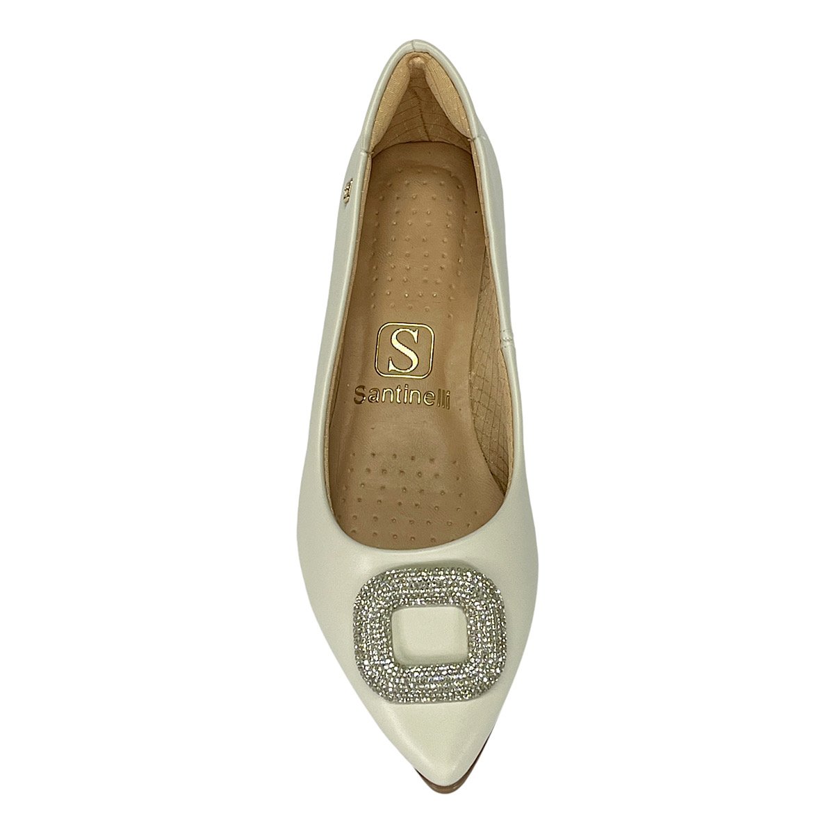 Sapatilha Santinelli Stass Bico Fino 1266-701 Off White Branco 4