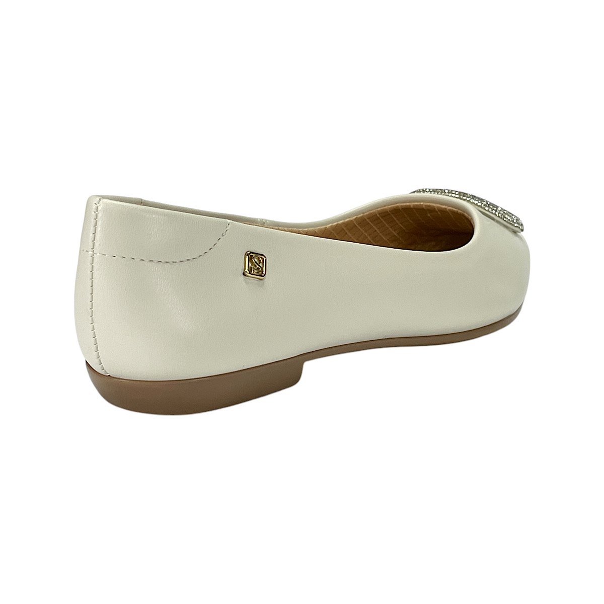 Sapatilha Santinelli Stass Bico Fino 1266-701 Off White Branco 5
