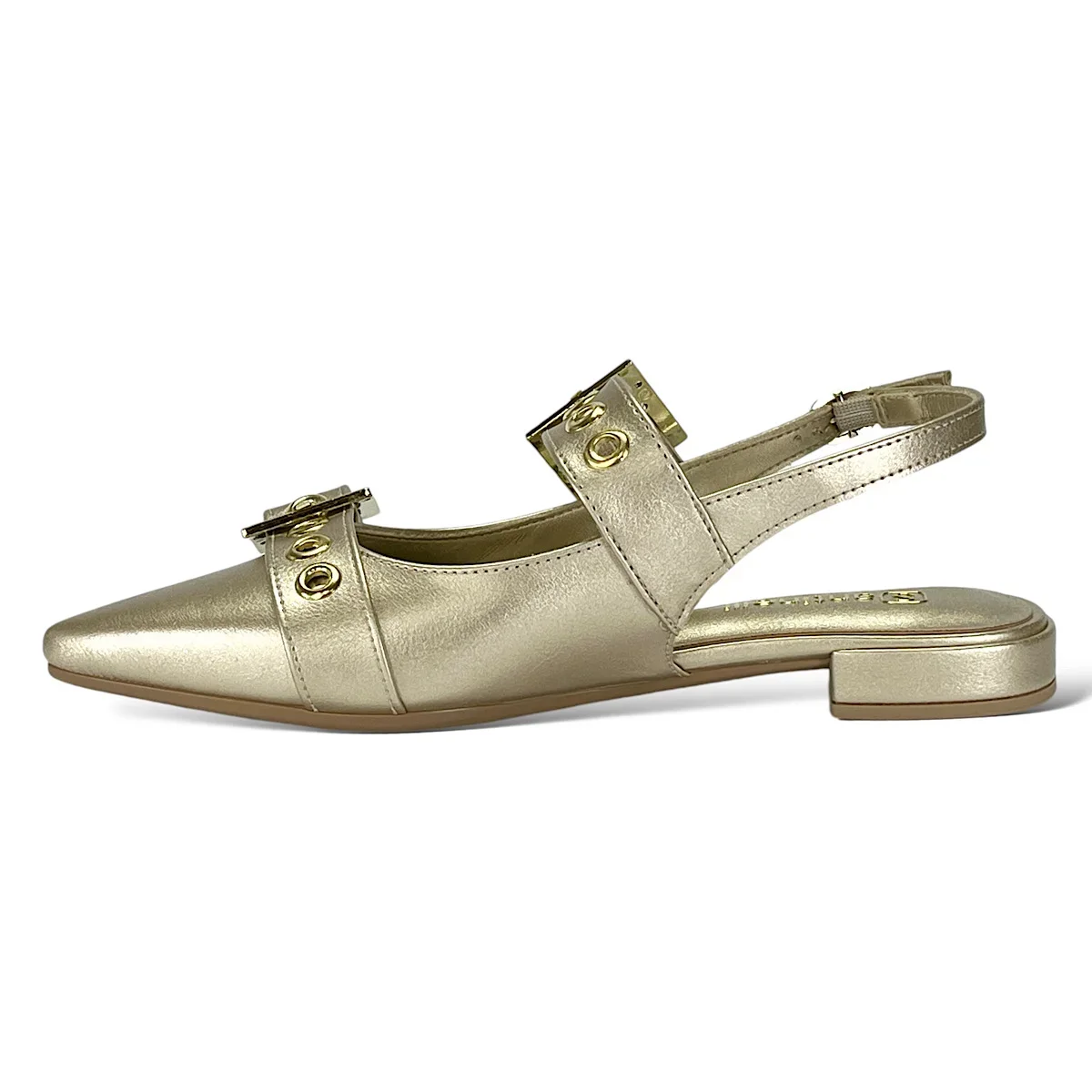 Sapatilha Santinelli Slingback 1558-011 Champagne Dourado 3