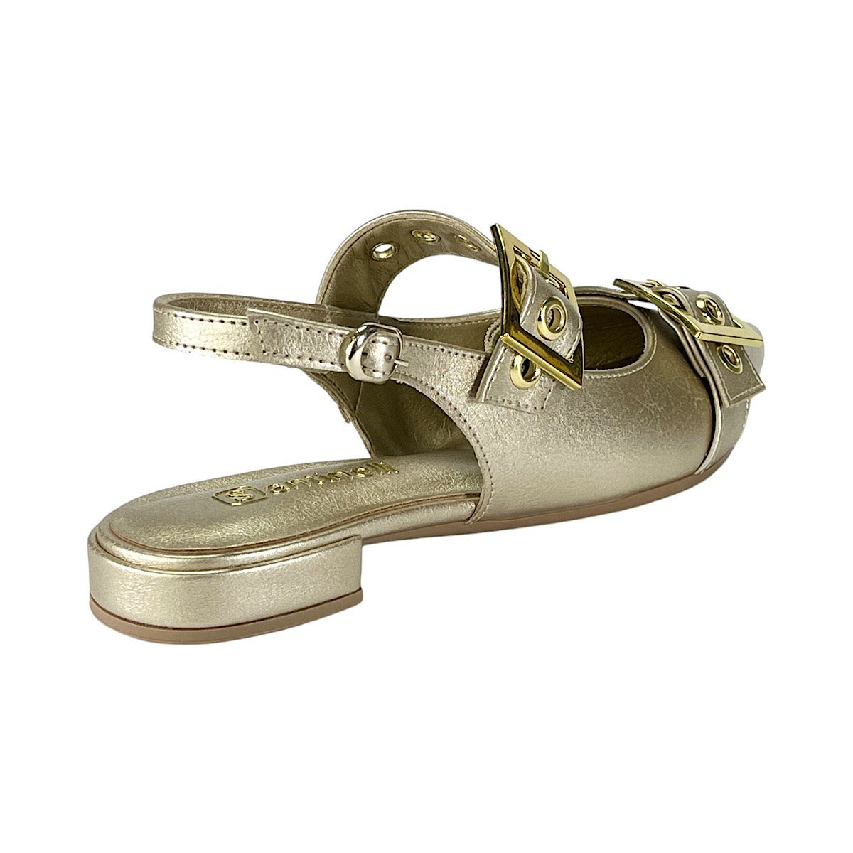 Sapatilha Santinelli Slingback 1558-011 Champagne Dourado 5