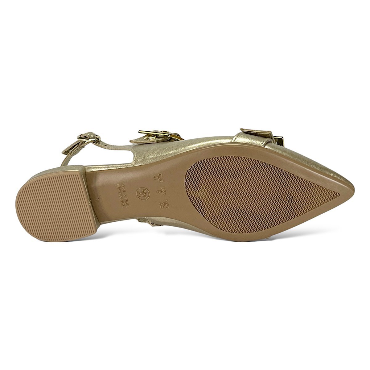 Sapatilha Santinelli Slingback 1558-011 Champagne Dourado 6