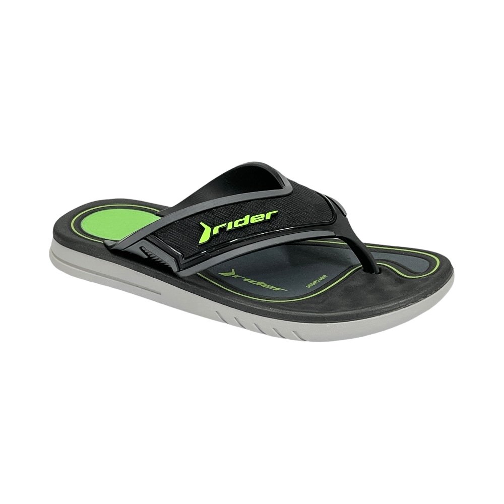Chinelo Rider R Plus Infantil 12453 Cinza/Preto/Verde