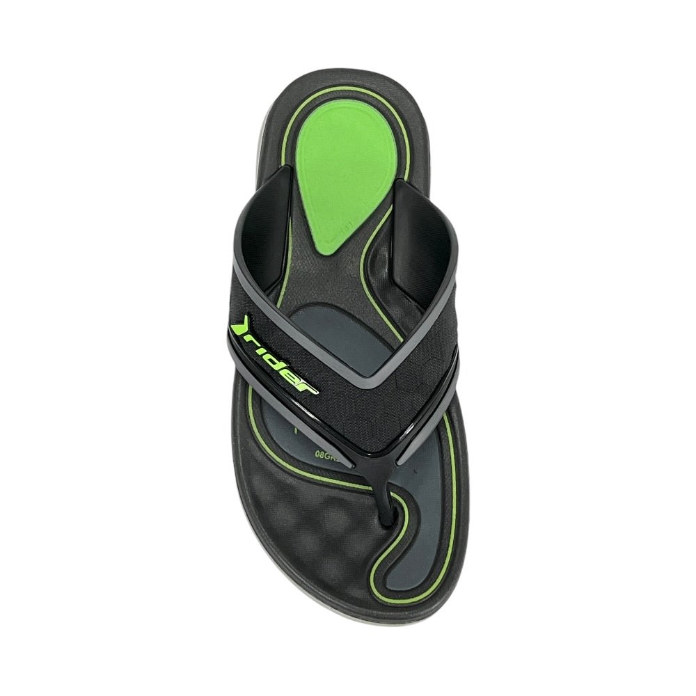 Chinelo Rider R Plus Infantil 12453 Cinza/Preto/Verde Cinza/Preto 4