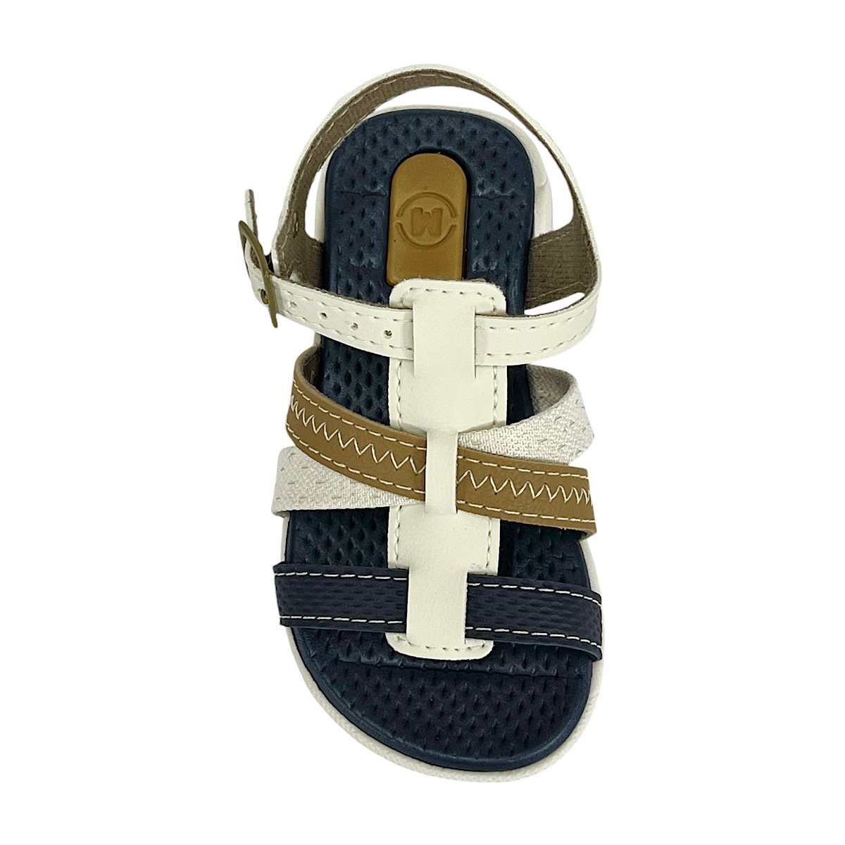 Sandália Molekinho Infantil 2135.659 Off White/Marinho Branco/Azul 4