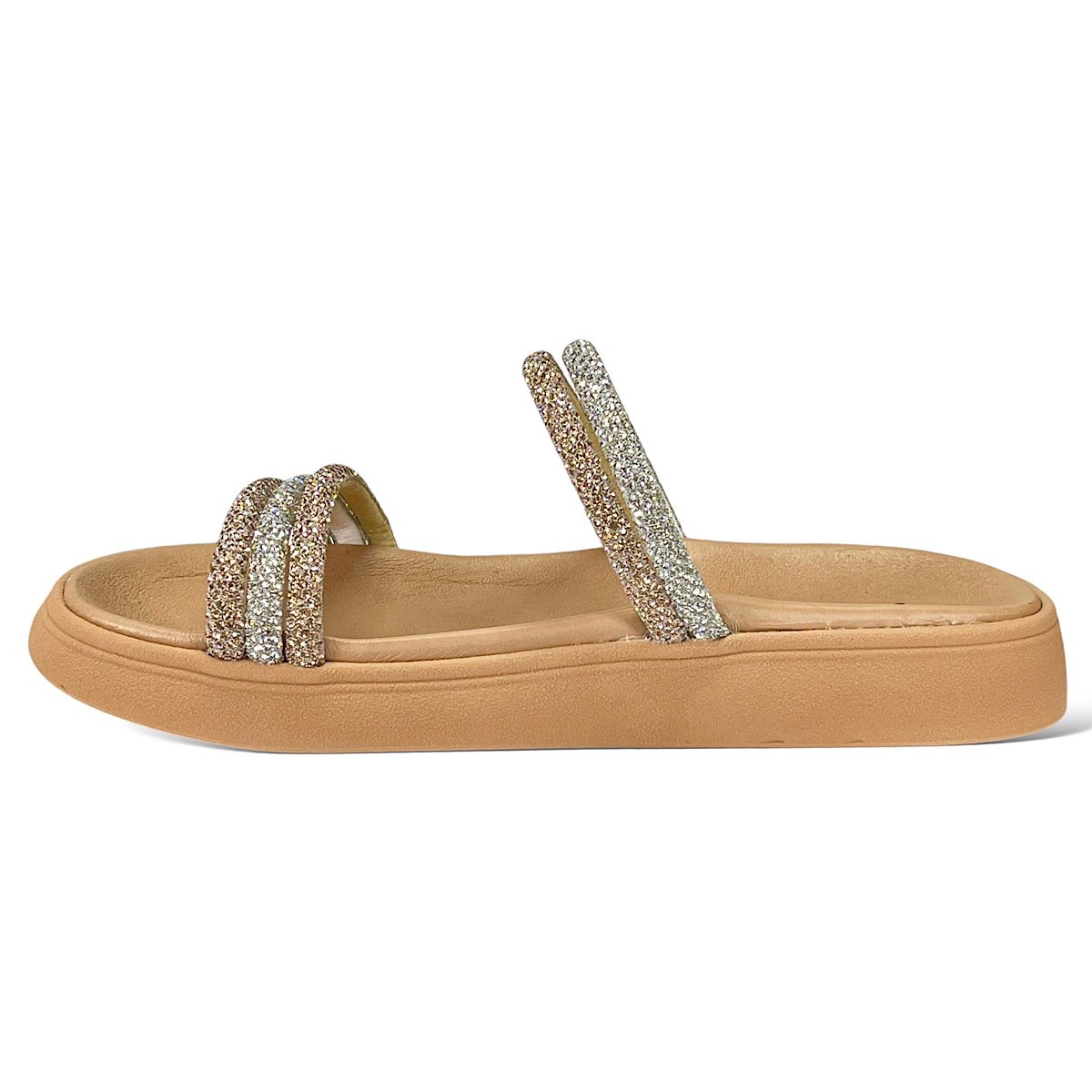 Tamanco Moleca Papete Strass 5469.135 Nude Bege 3