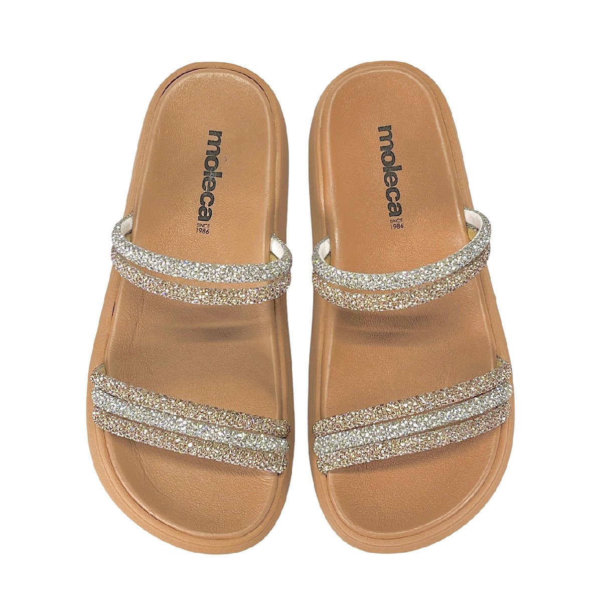 Tamanco Moleca Papete Strass 5469.135 Nude Bege 4