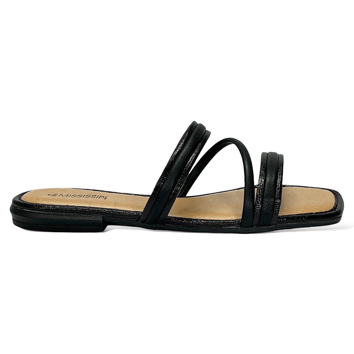 Chinelo Mississipi Flat MB041 Preto Preto 2