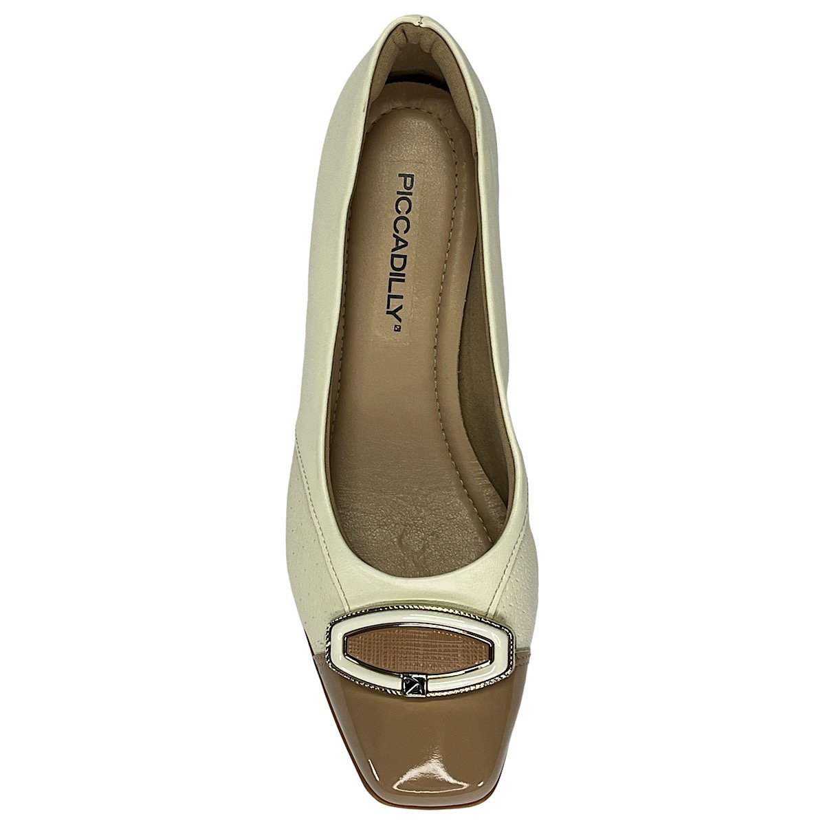 Sapato Piccadilly Scarpin Tati 160085 Off White/Amêndoa Branco 4